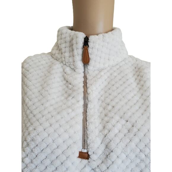 Shop The Mint Women's Light Gray Faux Fur Long Sleeve Mock Neck Sweater Size M - Picture 2 of 6